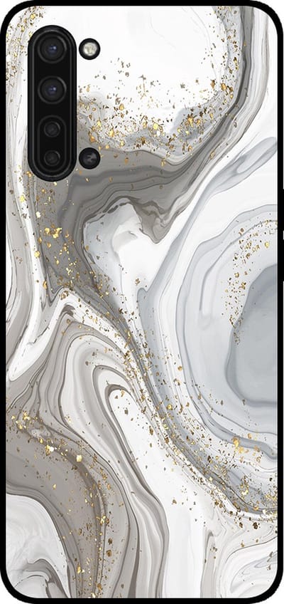Smartphonica Telefoonhoesje Geschikt voor Oppo Find X2 Lite met marmer opdruk - TPU backcover case marble design - Zilver geschikt voor Oppo Find X2 Lite
