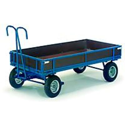 Zware transportwagen - met zijwanden - 1960 x 960 mm - 1500 kg - luchtbanden