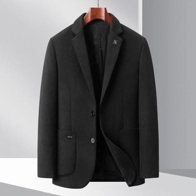 Nieuwe Herfst- en Winterwollen Heren Casual Pakken Koreaanse Stijl Slim Wollen Pakken Trendy Enkele Pakken 4XL gray