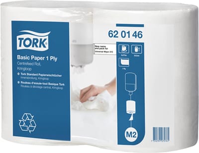 Tork Wiper 310 Centerfeed roll kringloop M2 poetsdoeken 24,5cmx275m