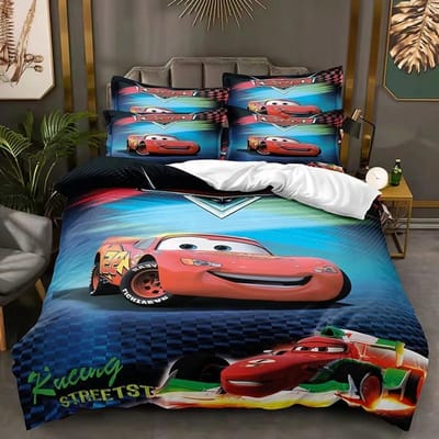 Cartoon Auto's Beddengoed Set Lightning McQueen Dekbedovertrek Jongens Beddengoed Beddengoed Cadeau voor Kinderen 220*240cm 3pcs