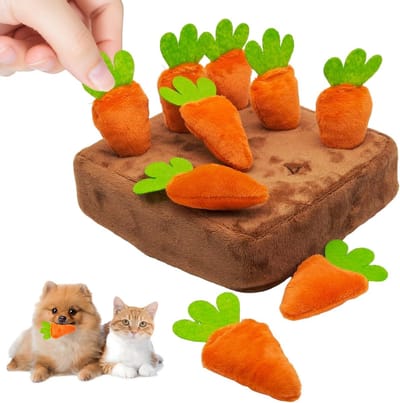 Honden Snuffeltapijt - Interactief Hondenspeelgoed - Mentale Stimulatie - 9 Uitneembare Wortels - 1 Stuk - Multicolor