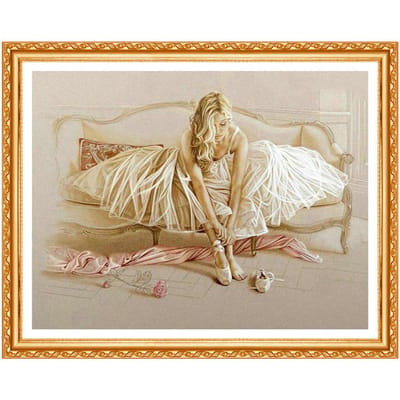 Volledige Diamant Borduurwerk Ballerina Meisje Afbeelding Strass Steentjes Diy 5D Diamant Schilderen Kruissteek 20X30CM brown