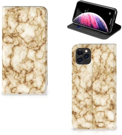 Apple iPhone 11 Pro Max Standcase Marmer Goud