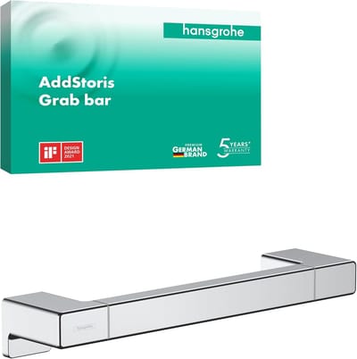 Badgreep - Handgreep Douche - Veilige Ondersteuning - TÜV Getest - 35 cm Breed - Zwart Chroom