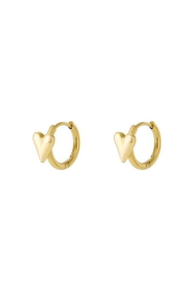 Bijoutheek Oorringen Hoop Mini Hart Goud
