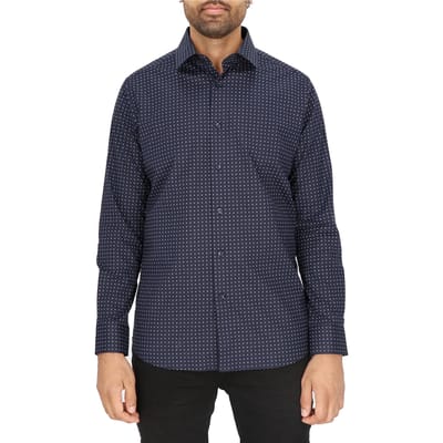 Scotch & Soda Dress Shirt Navy Maat: 37 | Zakelijke Overhemden Outlet | Heren | Blauw