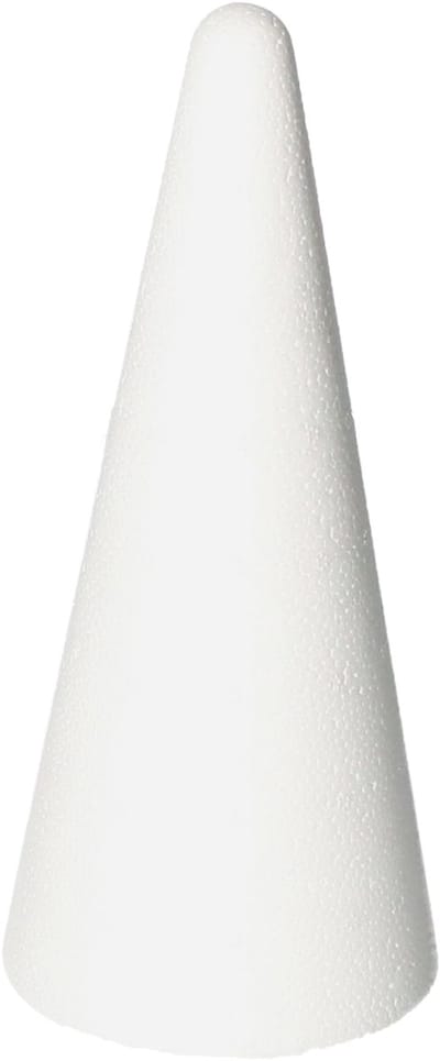 Piepschuim kegel - wit - H21 cm - styropor vormen - Hobby/diy - knutselmateriaal - basis materiaal