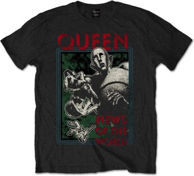 Queen - News Of The World Heren T-shirt - M - Zwart