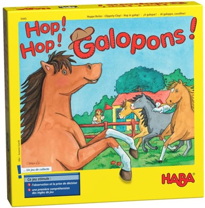 Speelgoed | Wooden Toys - !!! Jeu - Hop! Hop! Galopons! (Frans) = Duits 4321 - N
