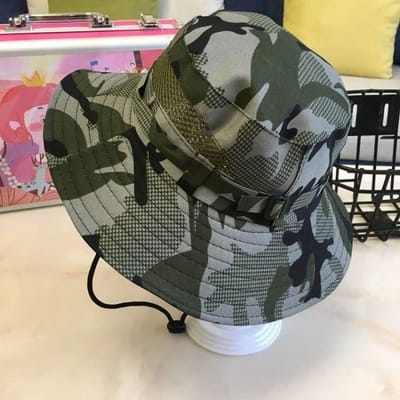 Chapeau d'étudiant Chapeau de camouflage d'extérieur pour enfants Protection solaire Chapeau de pêche Protection solaire Chapeau de pêcheur Chapeau pour femmes 47 to 53CM Child gray
