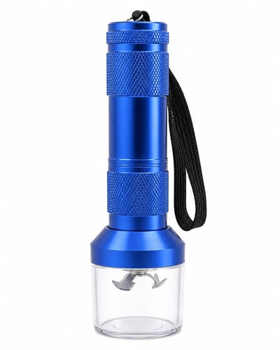 Zirkle - Elektrische Kruidenmaler / Specerijmolen / Mini Spice Grinder / Kruidenmolen - Op Batterijen - Voor Gedroogde Kruiden, Kruidenmixen en Specerijen - Compact voor Thuis, Reizen en Camping - Blauw