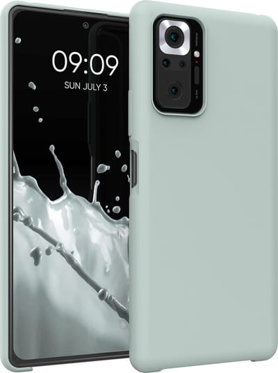 kwmobile telefoonhoesje geschikt voor Xiaomi Redmi Note 10 Pro - Hoesje met siliconen coating - Smartphone case in cool mint