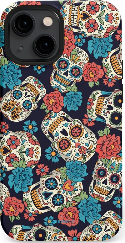 Casetastic Hoesje Geschikt voor Apple iPhone 13 Mini Magsafe - Stijlvolle Beschermende Duo-layer Case - Catacombe carnaval