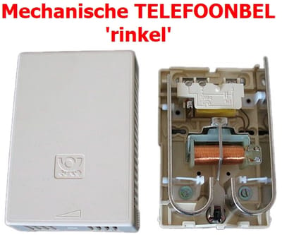 TELEFOONBEL traditionele rinkelende mechanische telefoonbel - met 3m aansluitsnoer en telefoon T-steker - WK952a 60124a