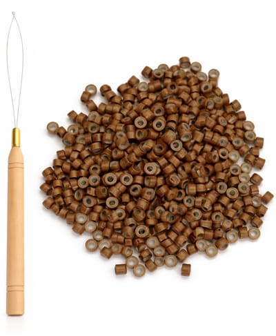 Guardian Beauty Microringen met Siliconen - Inclusief Loop Tool - 500 stuks - Bruin - Voor Haar Extensions