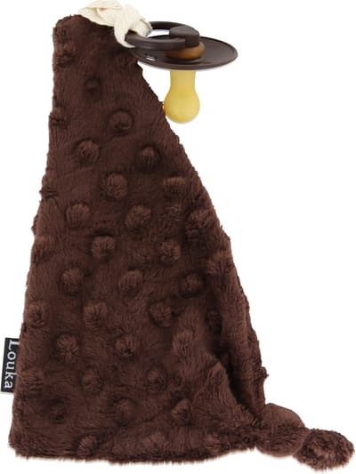 Louka Speendoekje driehoek minky chocolade bruin - speenknuffel - excl. Bibs speen