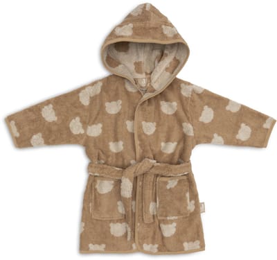Jollein Badjas - 100% Badstof - 1-2 jaar - Jacquard - Teddy Bear