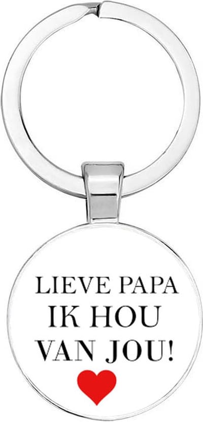 Akyol - Lieve papa ik hou Sleutelhanger - liefde - liefste vader - familielid - cadeautje voor papa - cadeau - verjaardag - gift - liefste ooit - vaderdag - 2,5 x 2,5 CM