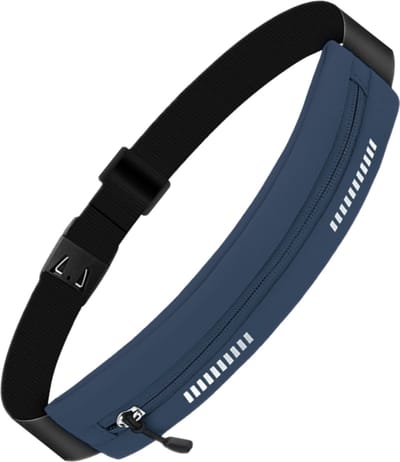 U Fit One Running Belt - Hardloopriem - Verstelbaar - Waterafstotend - Smartphone Houder - Reflectie Strip - 70 tot 116 cm - Blauw