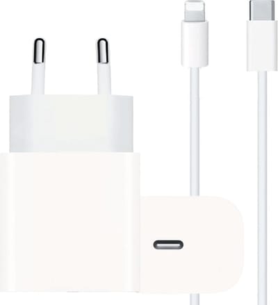 Snellader geschikt voor iPhone 14/13/12/11/X - Usb-C naar Lightning kabel - 20w - Power Delivery - 1 Meter - Set
