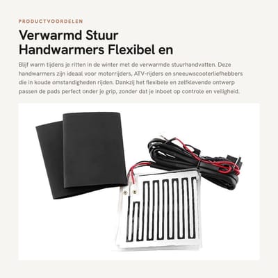 Dailygoods- Verwarmde Grip Snelle Voorverwarming - Handwarmers Elektrisch - Flexibel en Zelfklevend - Duurzaam - Motorfiets/ATV/Sneeuwscooter