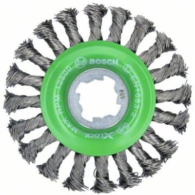 Bosch Accessories Schijfborstel Heavy for Inox X-LOCK, getordeerd, roestvrij, 115 mm, 0,5 mm Bosch Power Tools 2608620733 1 stuk(s)