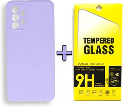 HB Hoesje Geschikt voor Samsung Galaxy A52/ A52S - Paars + Tempered Glazen Screenprotector - Siliconen Back Cover