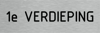 Deurbordje - 1 ste verdieping - bordje - 1 ste verdieping - rechthoekig met RVS look