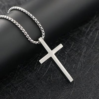 Europa En De Verenigde Staten Mode Glanzende Kruis Hanger Ketting Mannen En Vrouwen Gepersonaliseerde Eenvoudig Ontwerp Accessoires Cadeau black