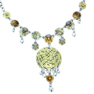 Behave® ketting zilverkleur met ronde hangers 40,5 cm (+8 cm verlengketting)
