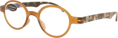 BlueShields PFA333 +0.00 Mash bril zonder sterkte - Blauw licht filter lens - Bruin montuur met legerprint poten