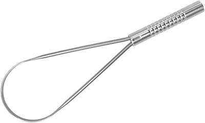 Tongschraper Roestvrij Staal - Tongreiniger Mondverzorging - Frisse Adem Krijgen - Groot Gebogen Oppervlak - 15x4cm - Zilver