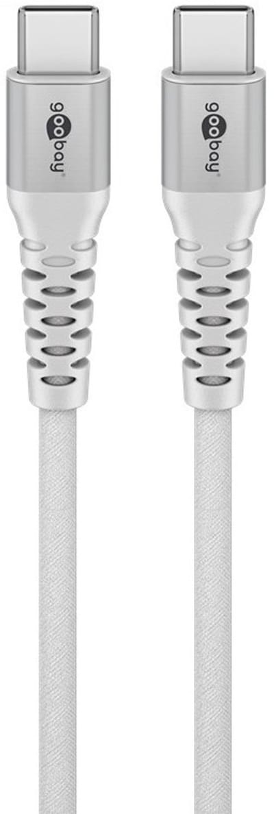 Goobay USB-C Supersoft Textile kabel | USB2.0 | PD 60W | wit | 0,50 meter