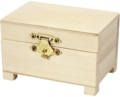 Creativ Company Wooden Box on Legs with Metal Lock
