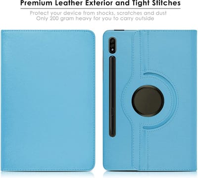 Arara Hoes Geschikt voor Samsung Galaxy Tab S8 & S7 Hoesje Lichtblauw 2022 / 360° Graden Draaibaar