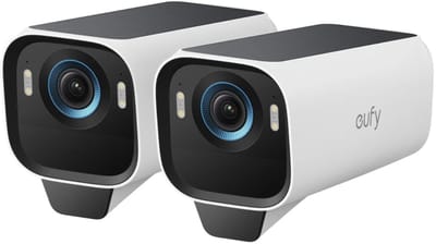 eufy Security S3 Pro Buitencamera, Add-on 2-pack – Outdoorcam - 4K Ultra HD-resolutie, MaxColor Vision™ technologie, Zonne-energie met SolarPlus™ 2.0, Compatibel met Apple HomeKit, Alexa en Google Assistant - Bundelvoordeel
