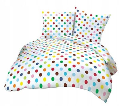 Kora Kussenhoes 40x40 Wit met Gekleurde Stippen - Katoen