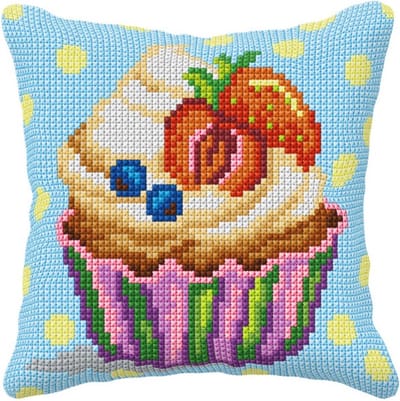 Kussenpakket Cupcake borduurpakket - Orchidea