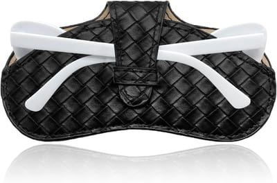 Zachte leren brillenkoker met anti-kras bescherming voor zonnebrillen en optische brillen, ideaal voor reizen, unisex, 17*8.5cm, zwart