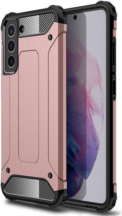 Hoesje Geschikt voor Samsung Galaxy S21 FE | Shock Proof | Hybride Back Cover | Beschermhoes | Schokbestendig | Extra bescherming | Roze