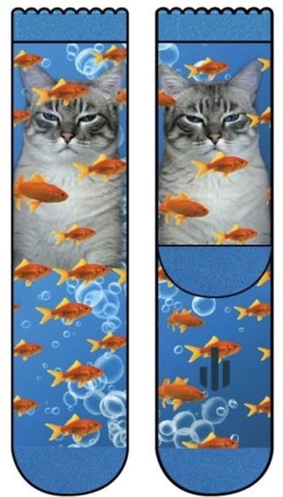 Sock my grumpy Cat maat 36/38 aqua