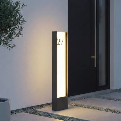 Lindby LED tuinpadverlichting Selqa, huisnummer, antraciet, IP65