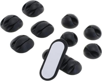 *** 10 stuks Zelfklevende Kabelhouder Kabelklemmen - Zwart - van Heble® ***