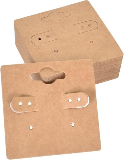Kraft papieren oorbelkaarten, 90 stuks, met 6 gaten voor het ophangen van oorbellen, sieradenhouder en accessoires