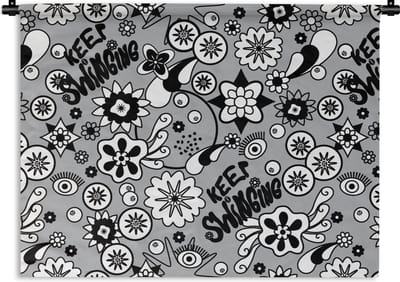 Wandkleed - Wanddoek - Bloemen - Patronen - Quotes - 60x45 cm - Wandtapijt