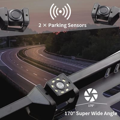 Achteruitrijcamera met Parkeersensoren en LED Afstandsindicator - Waterdicht en Breedhoek Camera voor Veiliger Achteruitrijden