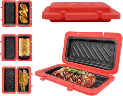 Sandwichpers - Tosti-apparaat Wafelmaker - Snelle Maaltijden - Geurvrij Materiaal - 19.3x11.8x4.1cm - Rood