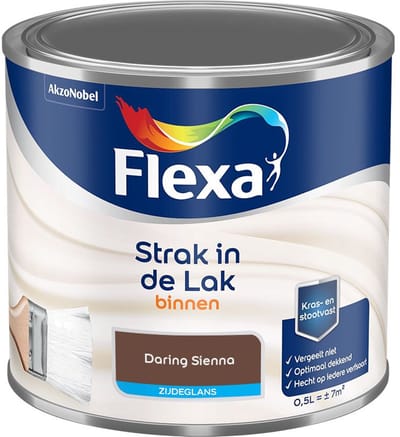Flexa - Strak In De Lak Binnenlak Zijdeglans - Daring Sienna - Mengverf - 500 Ml