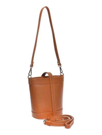 Anna Luchini Brown Rundleer Tas